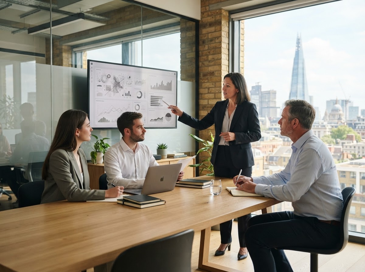 Pelmavor AI analyst reviewing predictive modelling output before approving an allocation decision